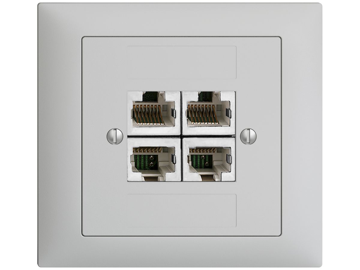 EB-Dose 4×RJ45/s 4P getr. EDIZIOdue hellgrau ITplus
