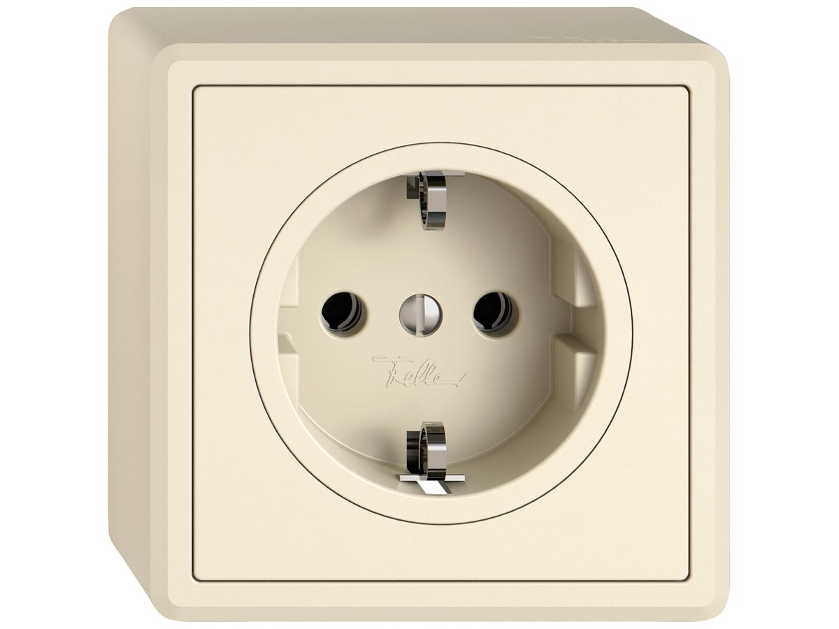 AP-Steckdose EDIZIO.liv SNAPFIX® SCHUKO 16A 230V 74×74mm crema