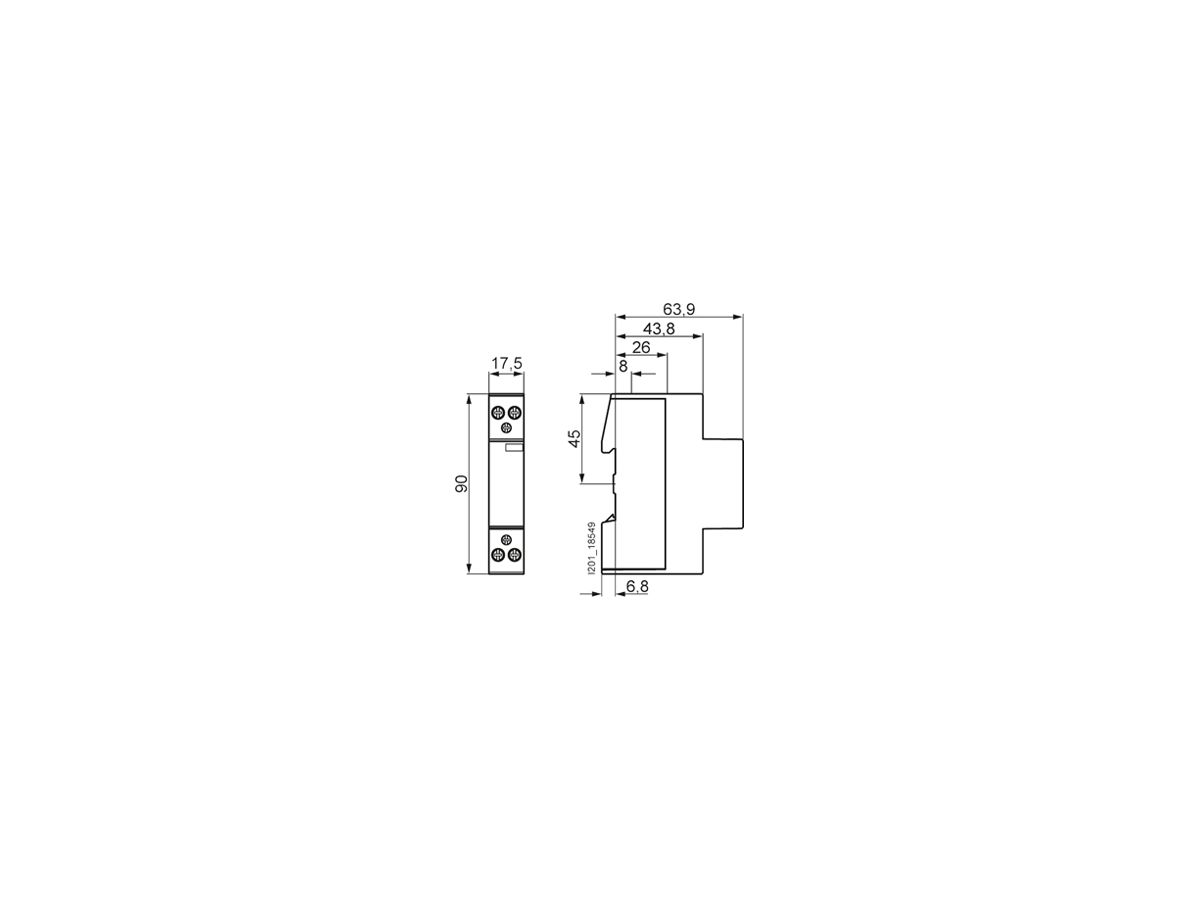 REG-Schütz Siemens SENTRON INSTA 5TT5 220…230V AC/DC 1NO 1NC 20A 230V 1TE