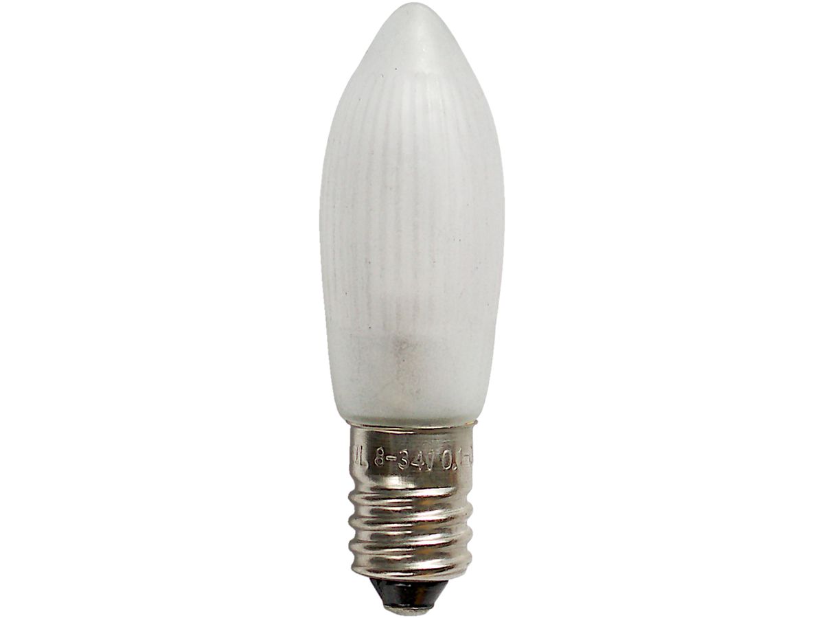 Ersatzlampen MK LED Top, 3 Stk E10, 8…34V, warmweiss geriffelt opal