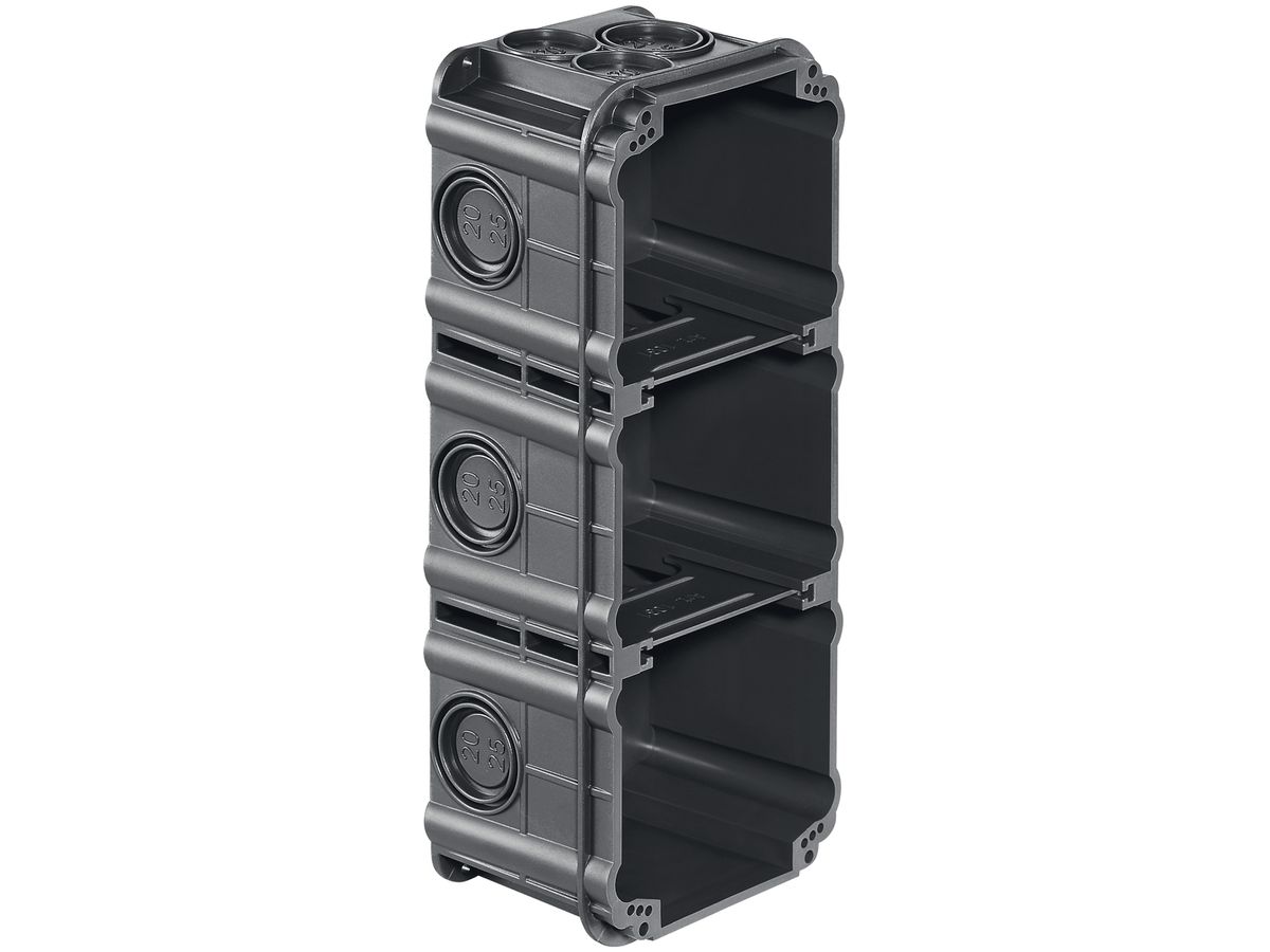 UP-Einlasskasten HSB Basic, Betondose, 3×1, 188×70×52 mm