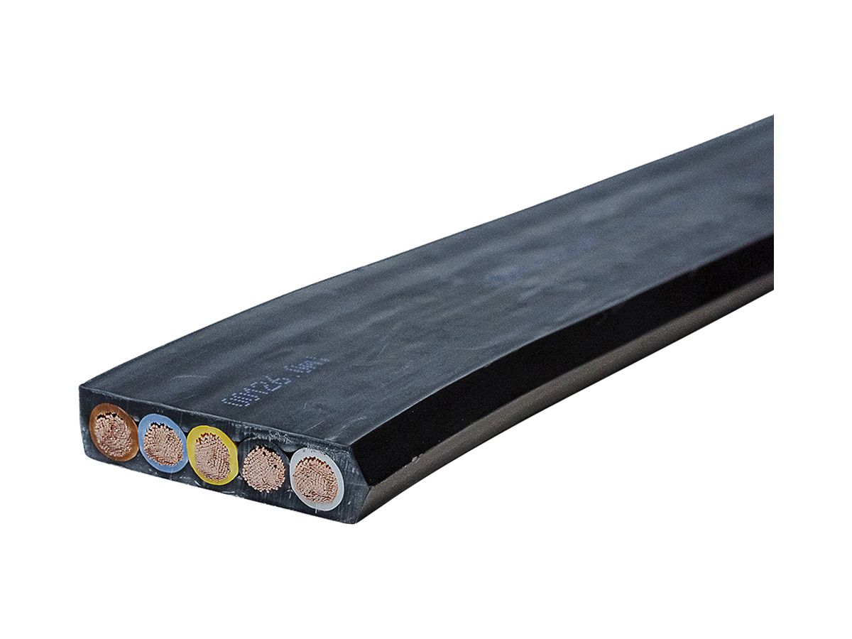 Flachkabel Woertz 5×25mm² halogenfrei schwarz UV B2ca