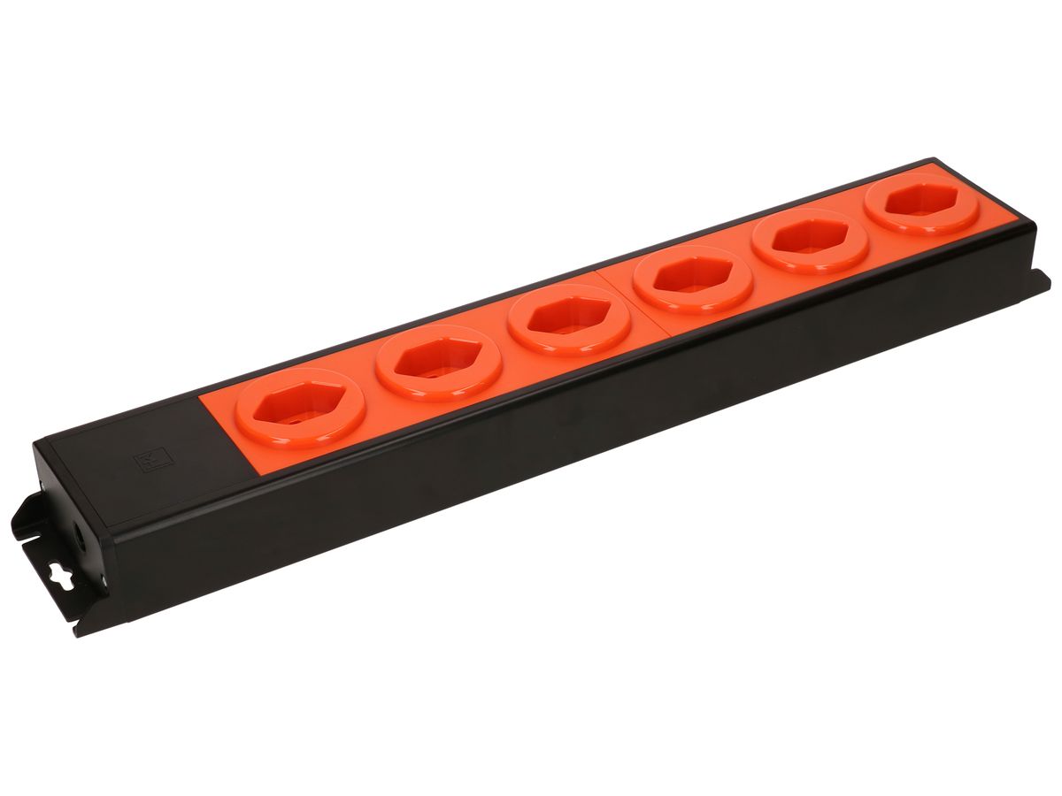Steckdosenleiste MH POWER LINE 16A 6×T23 schwarz-orange