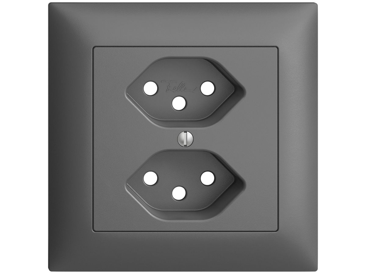 Frontset EDIZIOdue dunkelgrau 88×88mm 2×T13