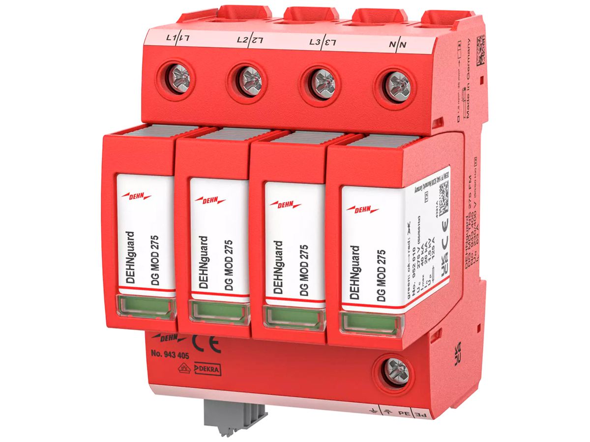 Überspannungsableiter DEHN/elvatec DEHNguard MD FM TN-S 4P 230V 125A 63A 4 TE