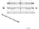 LED-Feuchtraumleuchte MAZDA WT007C 42W 4800lm 4000K IP65 1207mm grau