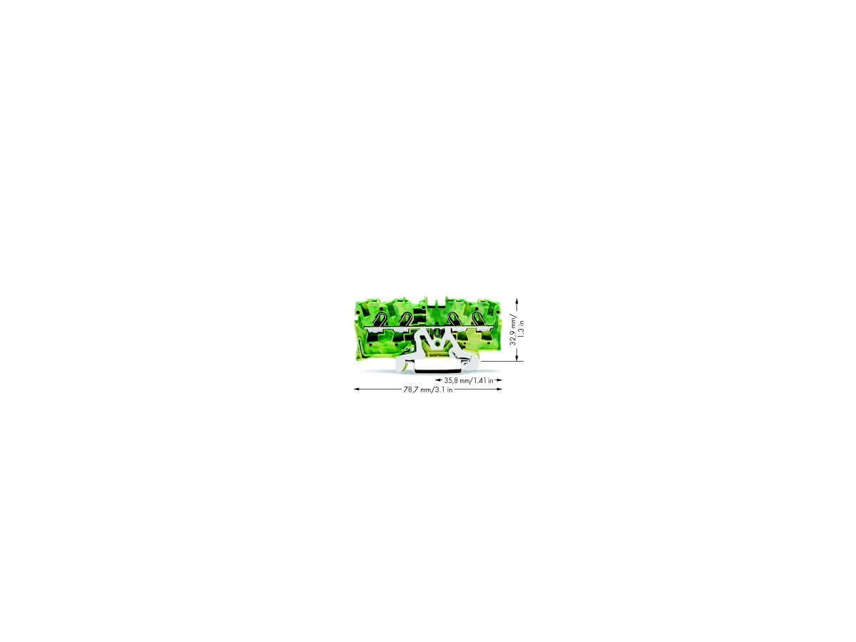 Durchgangsklemme WAGO TOPJOB S 4mm² 4L grün/gelb Serie 2004