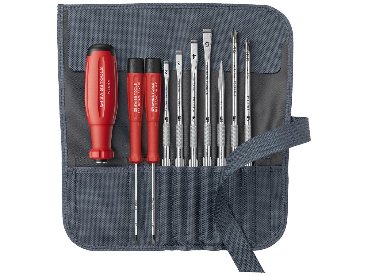 Schraubenzieher-Set PB SwissGrip Evo 9-tlg Rolltasche