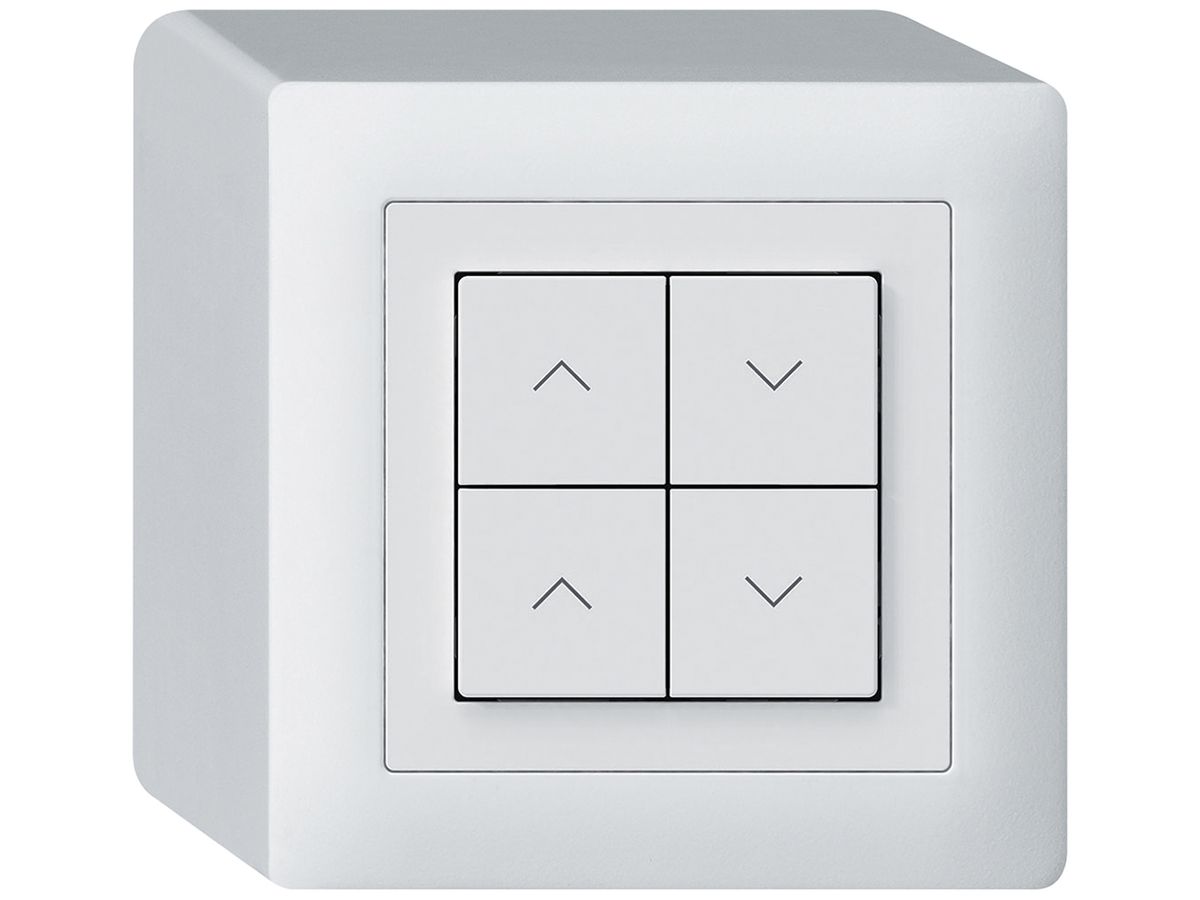 AP-KNX-Storentaster Hager BA kallysto Q 4-fach 88×88mm weiss