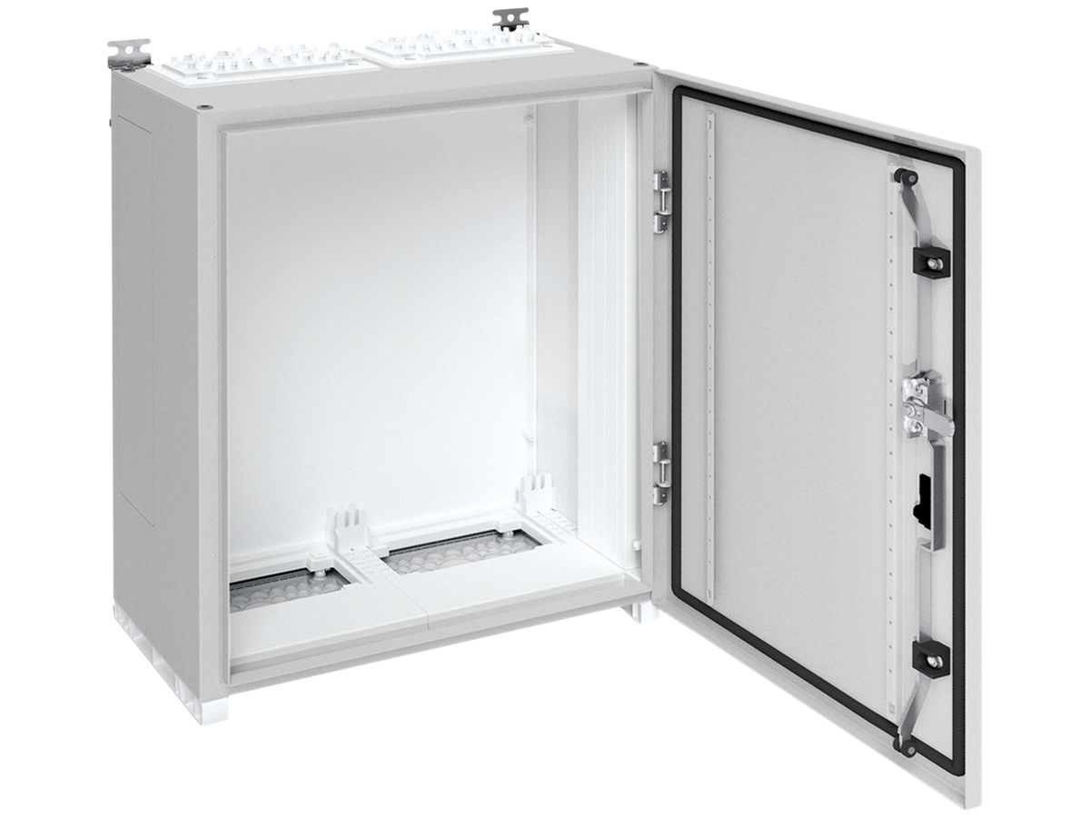 Wandschrank Hager univers mit Volltür SK II IP55 650×550×275mm RAL 7035