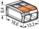 Verbindungsklemme WAGO 221 2×0.2…4mm² Hebel 32A 450V orange transparent