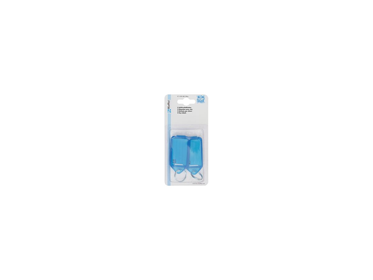 Bezeichnungsschild Rieffel KT 1050 31×53mm Kunststoff blau 2Stk