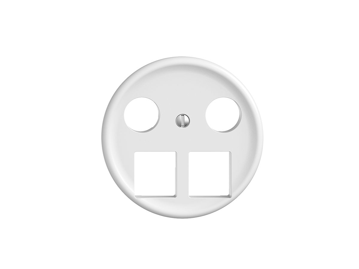 Abdeckset Sdue Q, f.Multimediadose f.2×RJ45 Keystone, f.Bohrung Ø58mm weiss