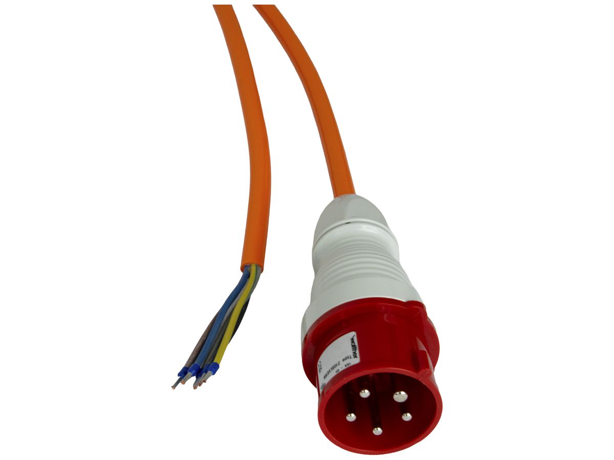 Anschlusskabel DEM PUR 16A 400V 5×2.5mm² CEE-Stecker 3m or