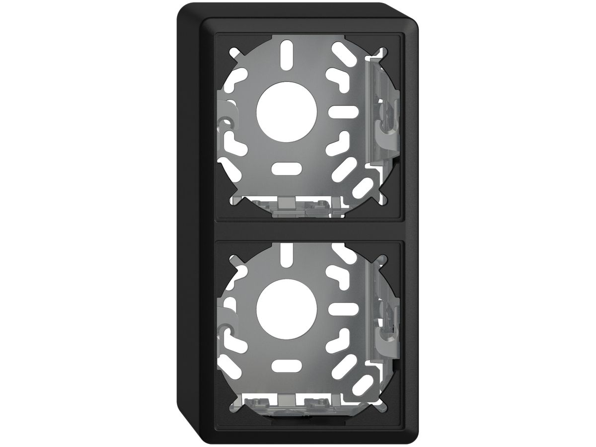 Kappe mit Grundplatte 2×54mm schwarz für Kombination FX vertikal/horizontal