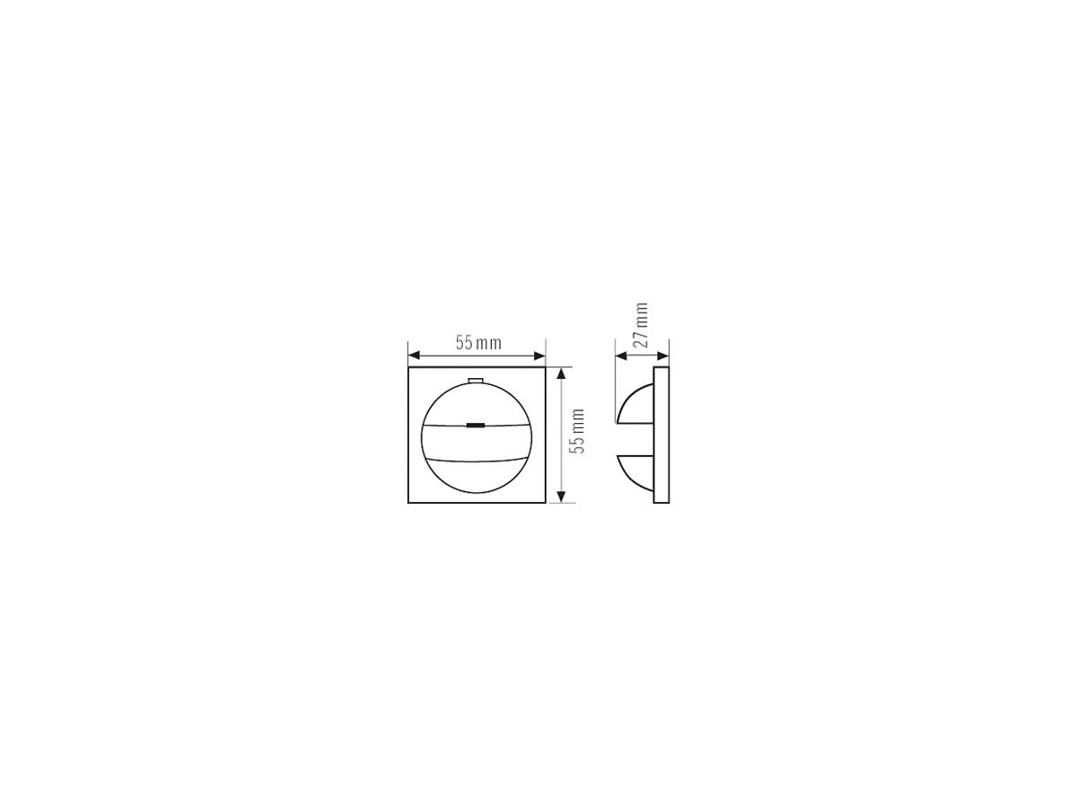 Abdeckung ESYLUX IP20 FED für MD 180i-CH, PD 180i-CH, dunkelgrau