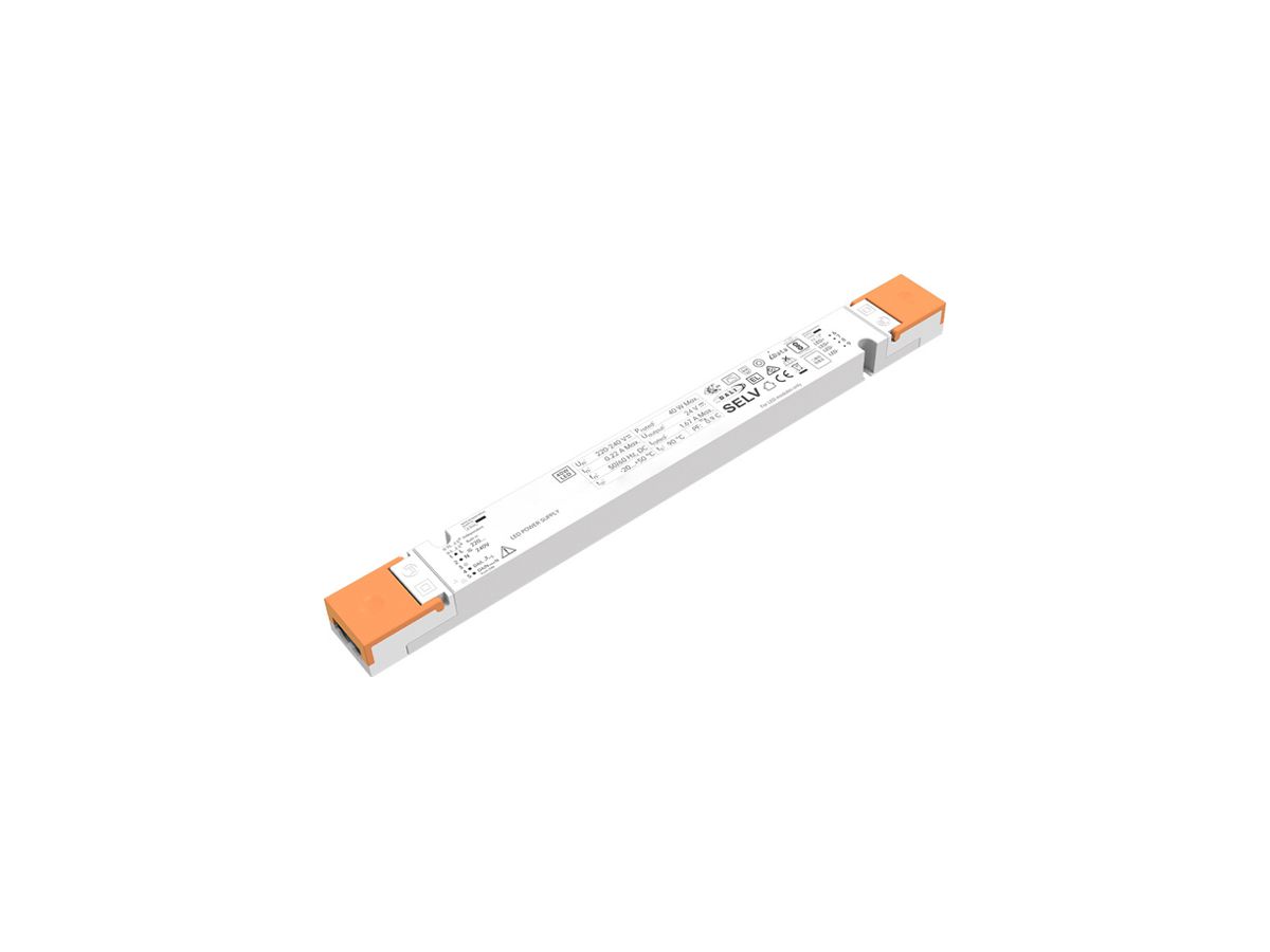 LED-Betriebsgerät DOTLUX CV 8…40W OUT:24V 0…1670mA DALI DIM IP20 264×33×21mm
