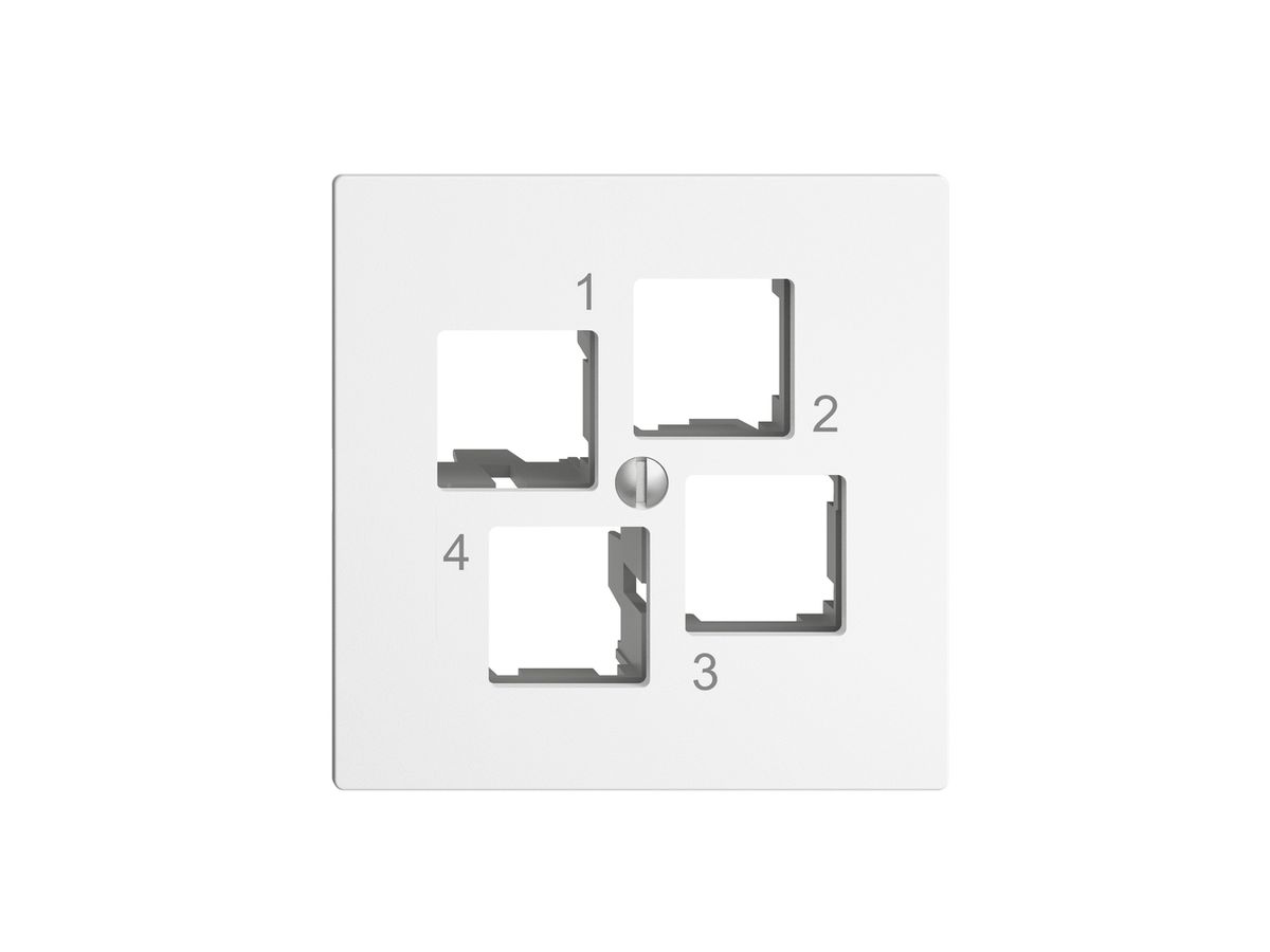 Montageset EDIZIOdue EASYNET S-One, für 4×RJ45, geradeauslass, weiss