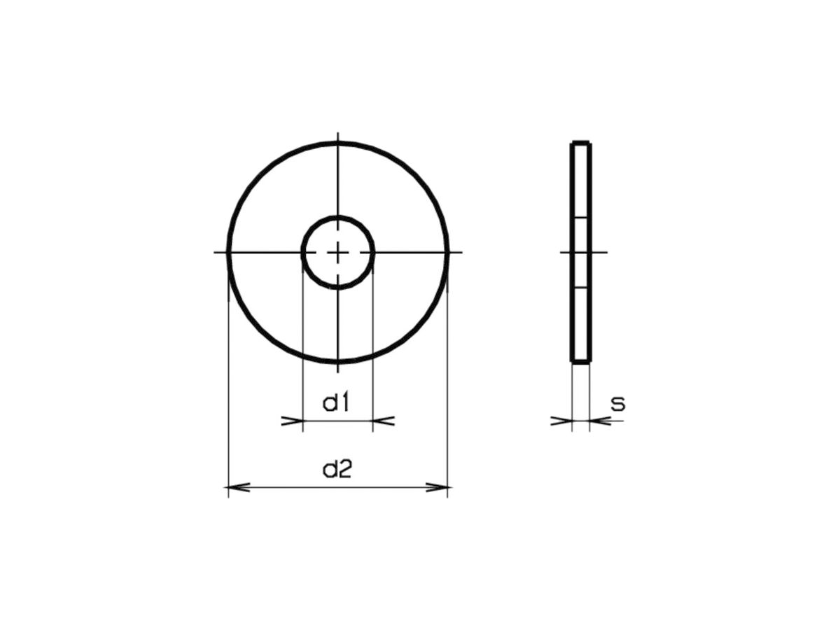 Unterlagsscheibe SFS FERRONORM 4×20mm DIN 522 140HV verzinkt