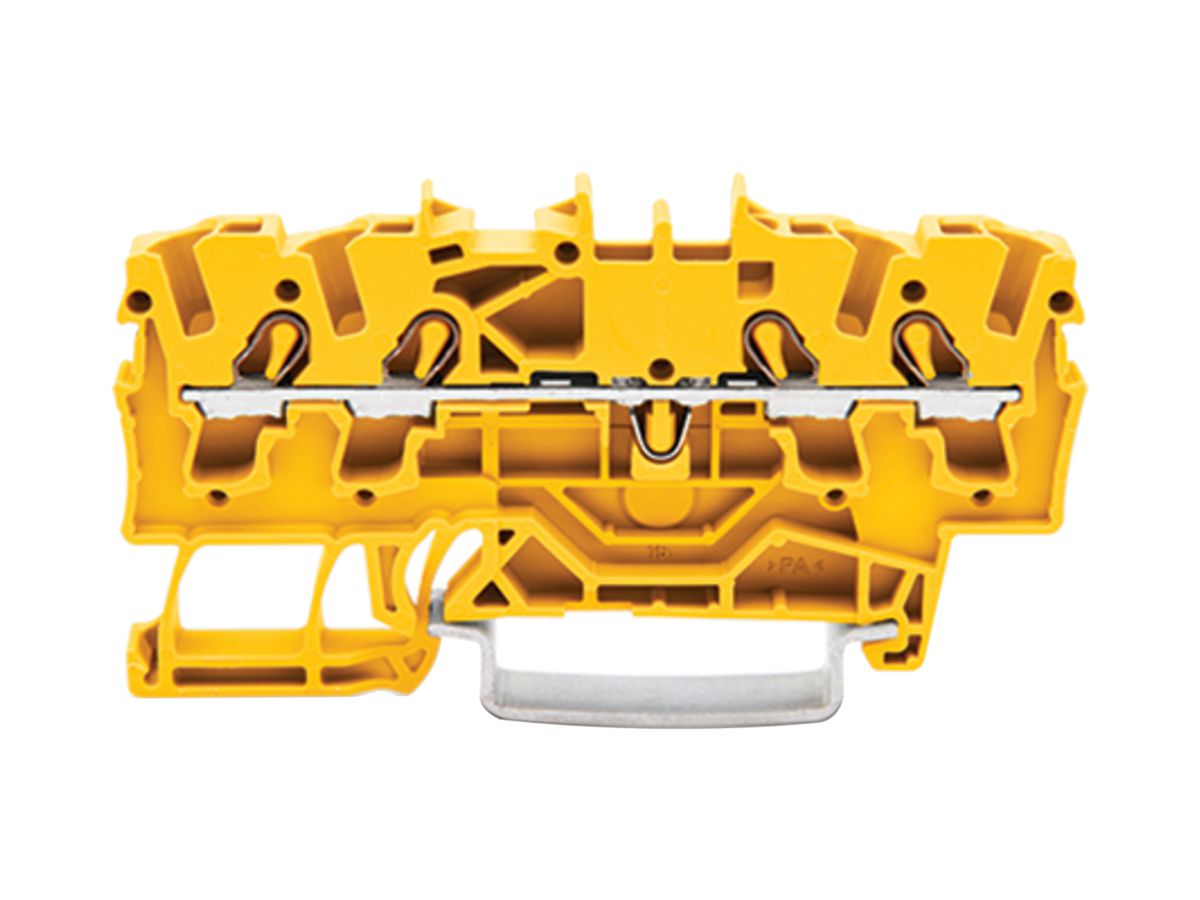 Durchgangs-Reihenklemme WAGO TOPJOB S 2.5mm² 24A 800V Push-in 4×1 TH35 gelb