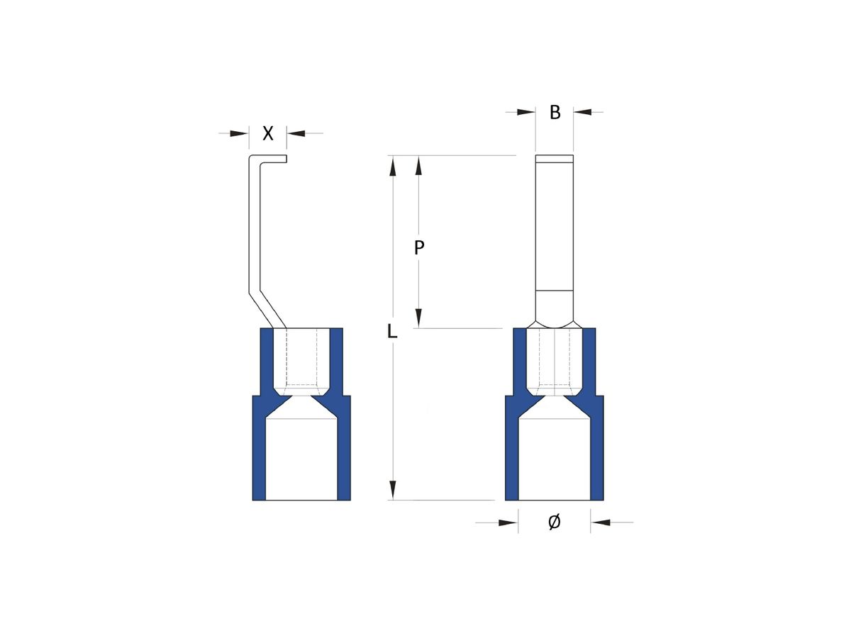 Kabelschuh Weidmüller HBT isoliert 1.5…2.5mm² blau