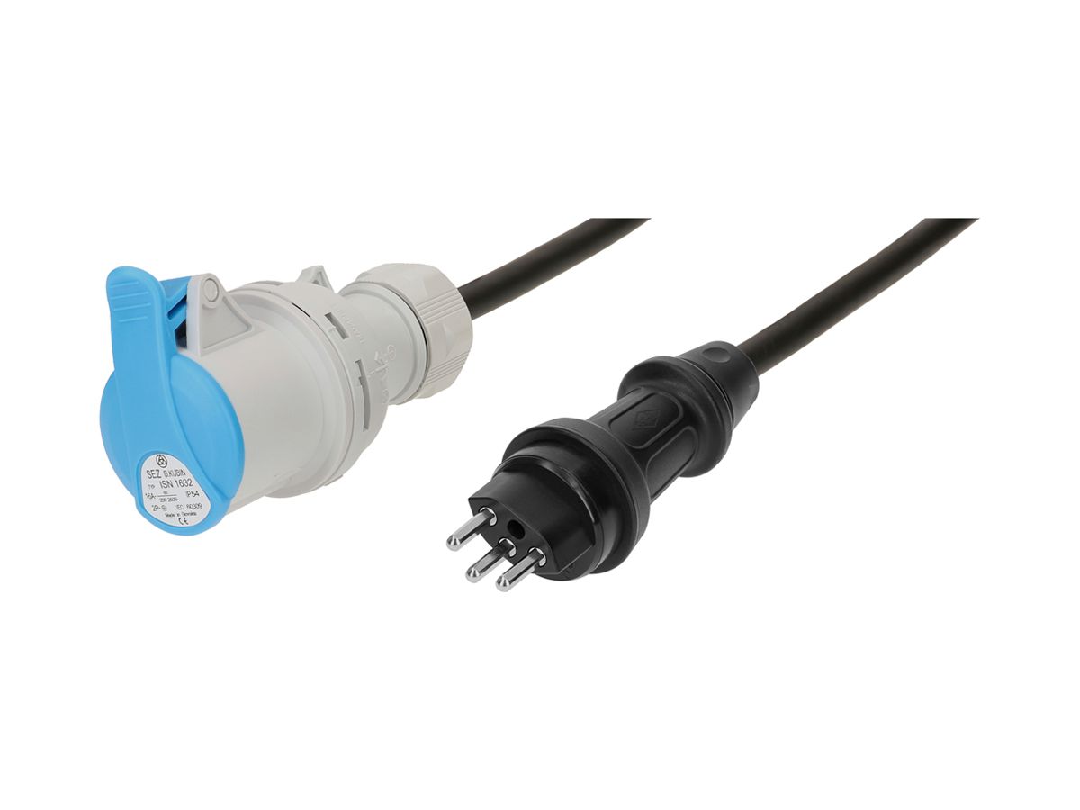Verlängerungskabel MH maxCAMP Gummi 16A 230V T23/CEE 16/3 0.5m sz