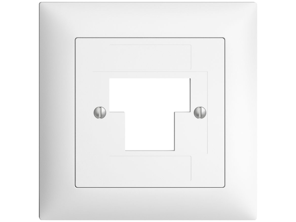 Frontset EDIZIOdue weiss 88×88mm 1×TT 2×RJ45