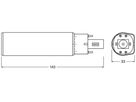 LED-Lampe LEDVANCE DULUX LED D/E13 G24q-1 6W 600lm 830 142.8mm mattiert 120°