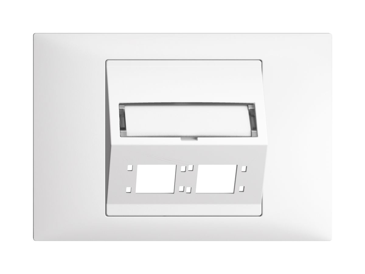 EB-Montageset EDIZIOdue BKE Schrägauslass 2×R&M Kat.6A/LC spezial, weiss