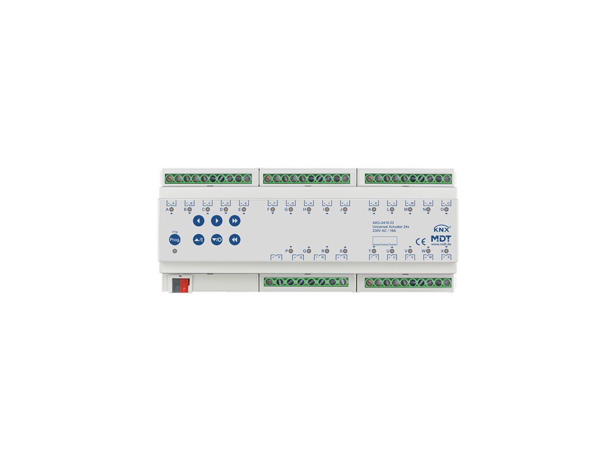 REG-Schaltaktor KNX MDT AKU-2416.03 24-Kan 16A 230VAC 12TE
