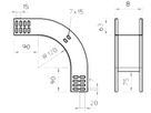 Aussenbogen Bettermann vertikal 90° 60×400mm tauchfeuerverzinkt