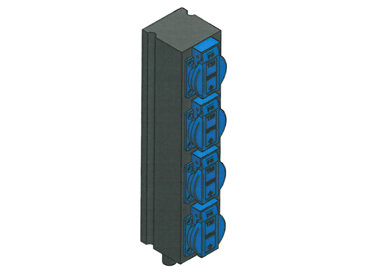 Stromverteiler Flexo II Kunststoff 4×T23 mit Deckel