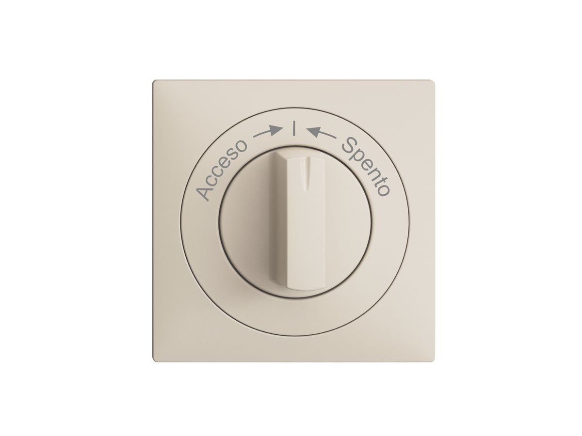 Frontset Acceso->I<-Spento EDIZIOdue crema, 60×60mm für Drehschalt