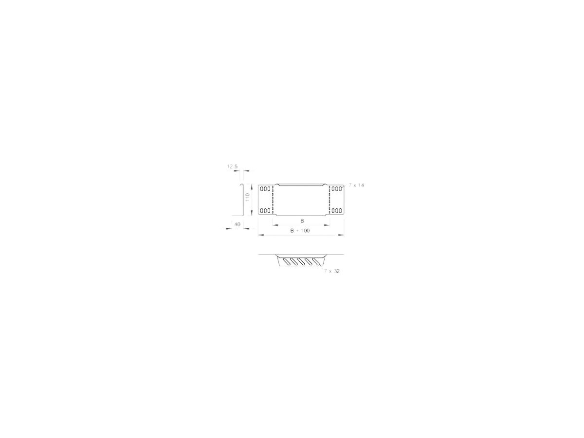 Reduzierwinkel Bettermann 110×400mm