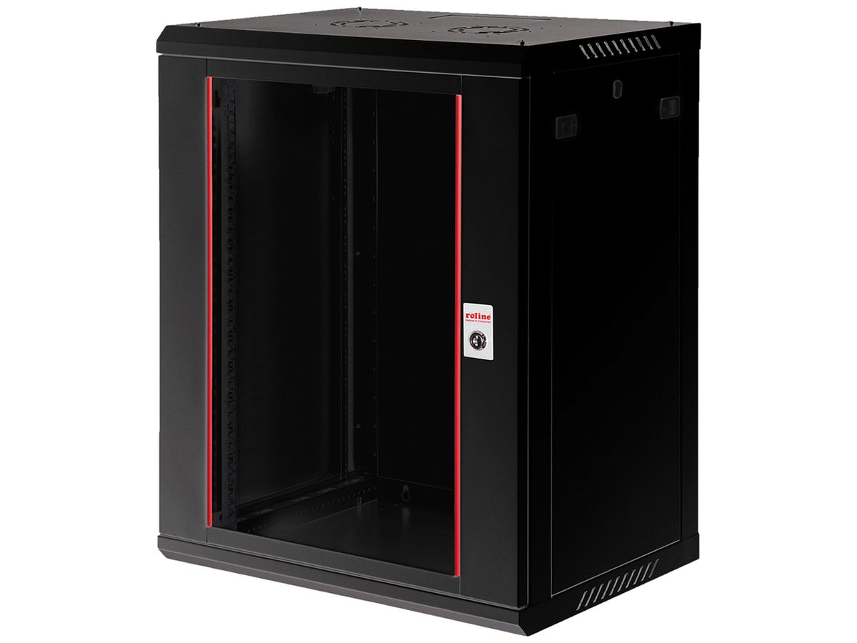 Wandgehäuse 19" ROLINE Basic Plus 600×779×450mm 15HE 1×Tür Stahl schwarz