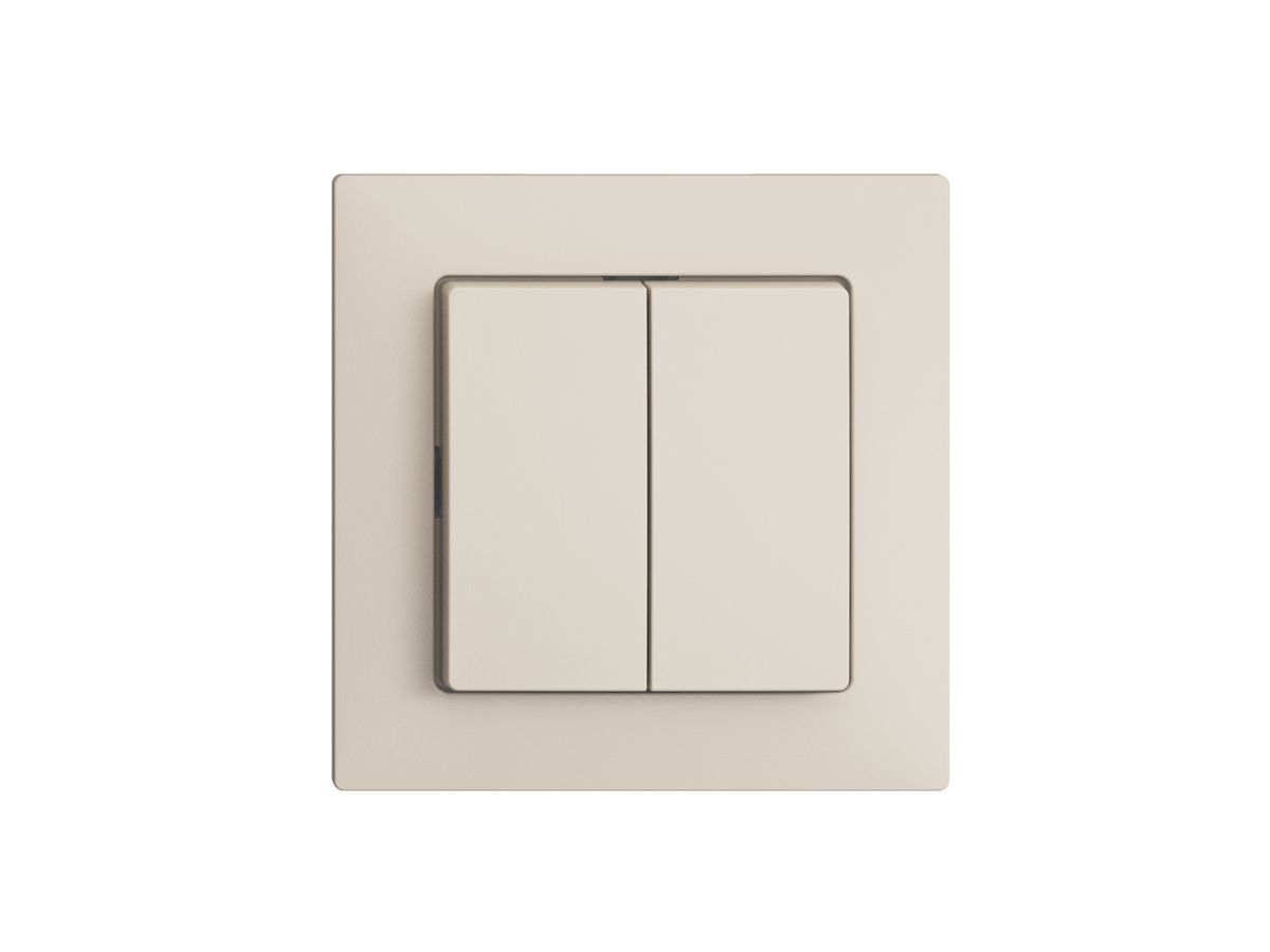 Frontset EDIZIOdue crema 60×60mm Druckknopf 2-fach