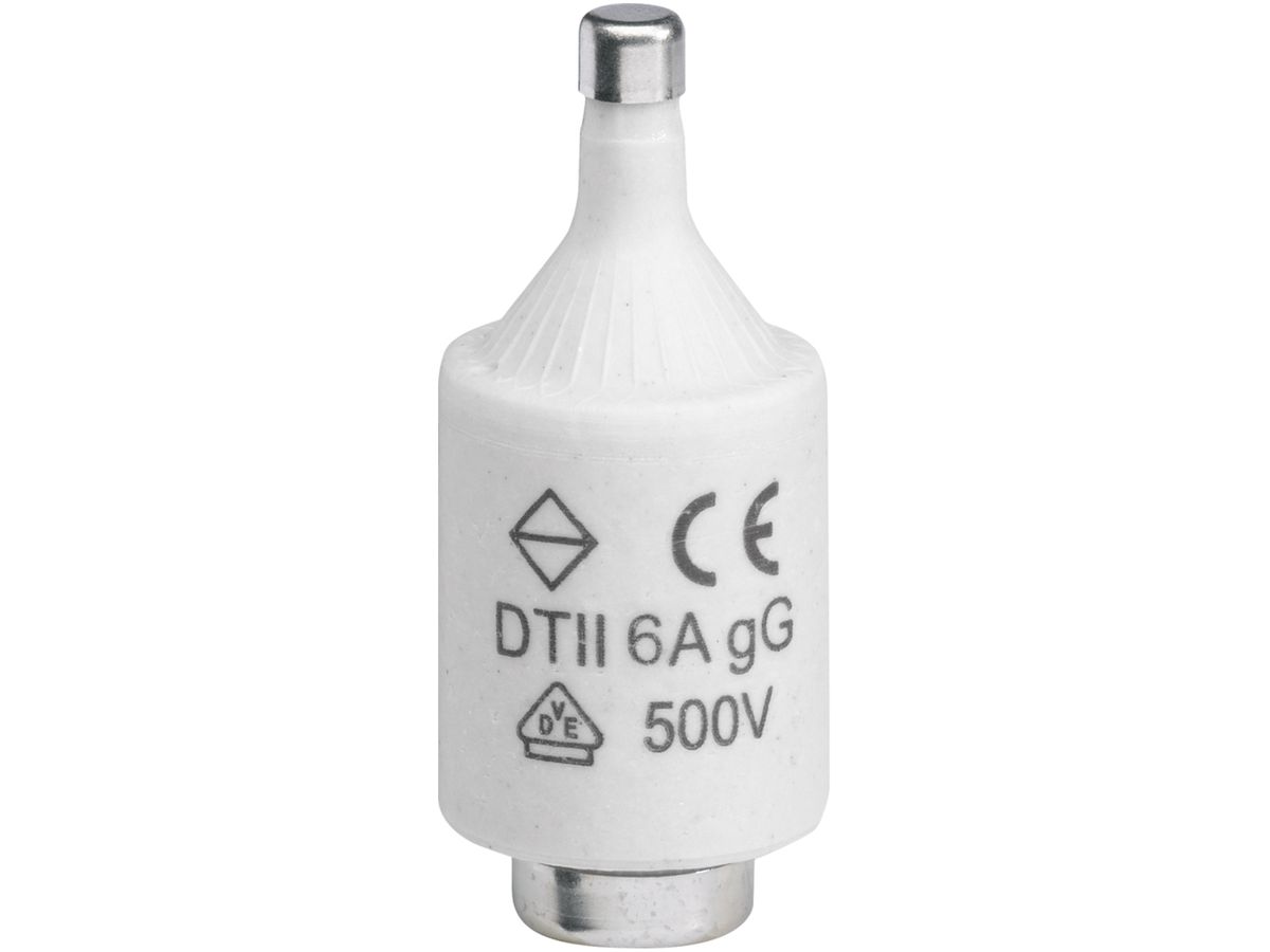 D-Sicherung DTII 6A 500V gG mit Kennmelder