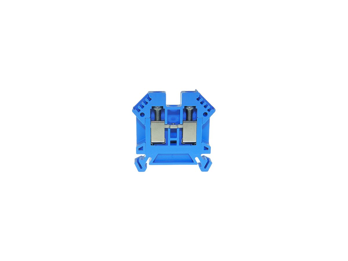 Durchgangs-Reihenklemme Woertz 0.5…6mm² 41A 1000V Schraubanschluss 2×1 TH35 blau