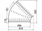 Bogen BET RB 45° 60×600mm Stahl bandverzinkt