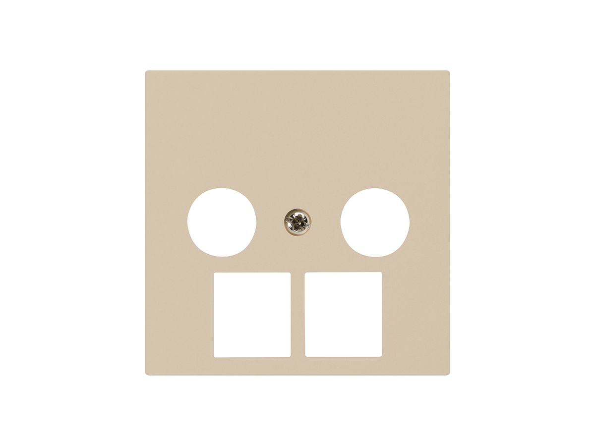 Frontplatte kallysto 2×koaxial/2×RJ45 beige