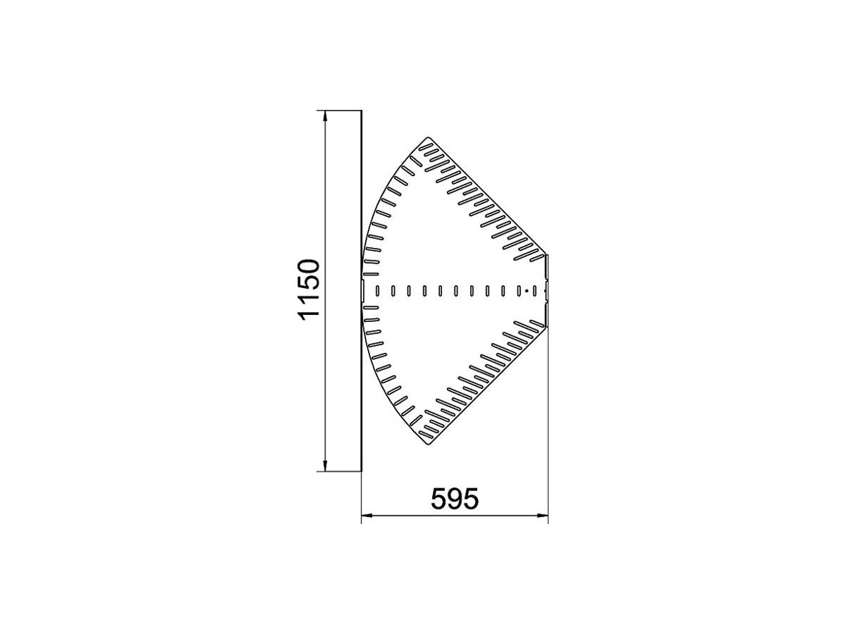Bogen BET RB W verstellbar 60×600mm Edelstahl A2 blank
