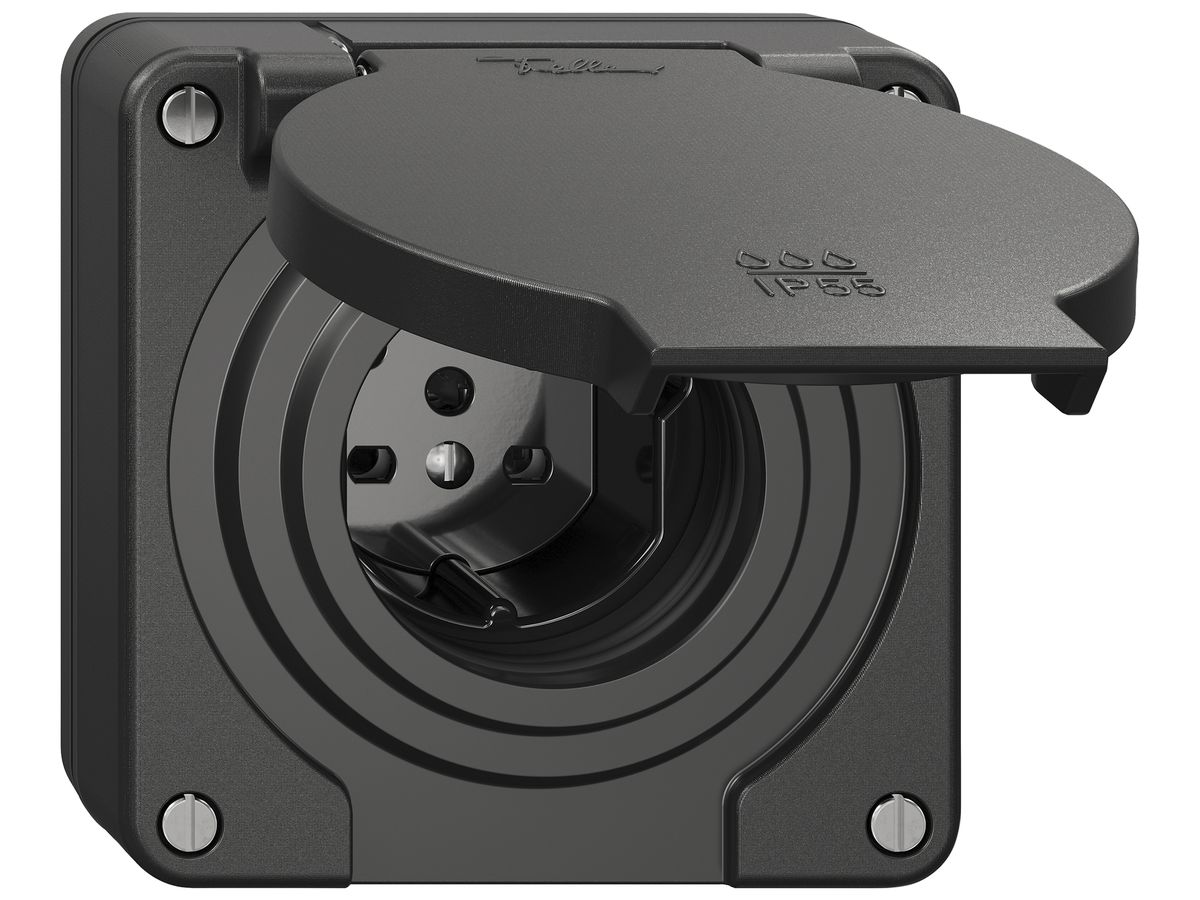 UP-Steckdose NEVO SNAPFIX® 1×T15 10A 440V 87×87×32mm IP55 sz