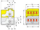 Anschlussklemme KNX WAGO PUSH WIRE 2×4×0.6…0.8/Ø1mm hellgrau/gelb