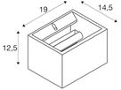 Wandleuchte SLV PLASTRA R7s 20W 190×145×125mm Gips weiss