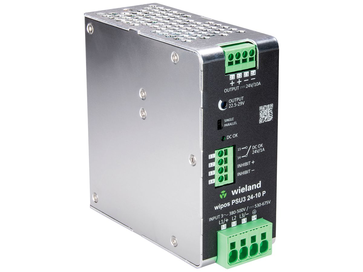 EB-Schaltnetzgerät WIPOS PSU3 340…575VAC 450…810VDC OUT:24V 10A 240W