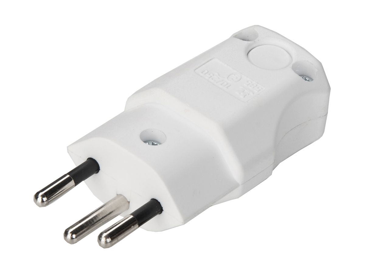 Stecker T12 weiss, mit Kabeleinführung horizontal und vertikal