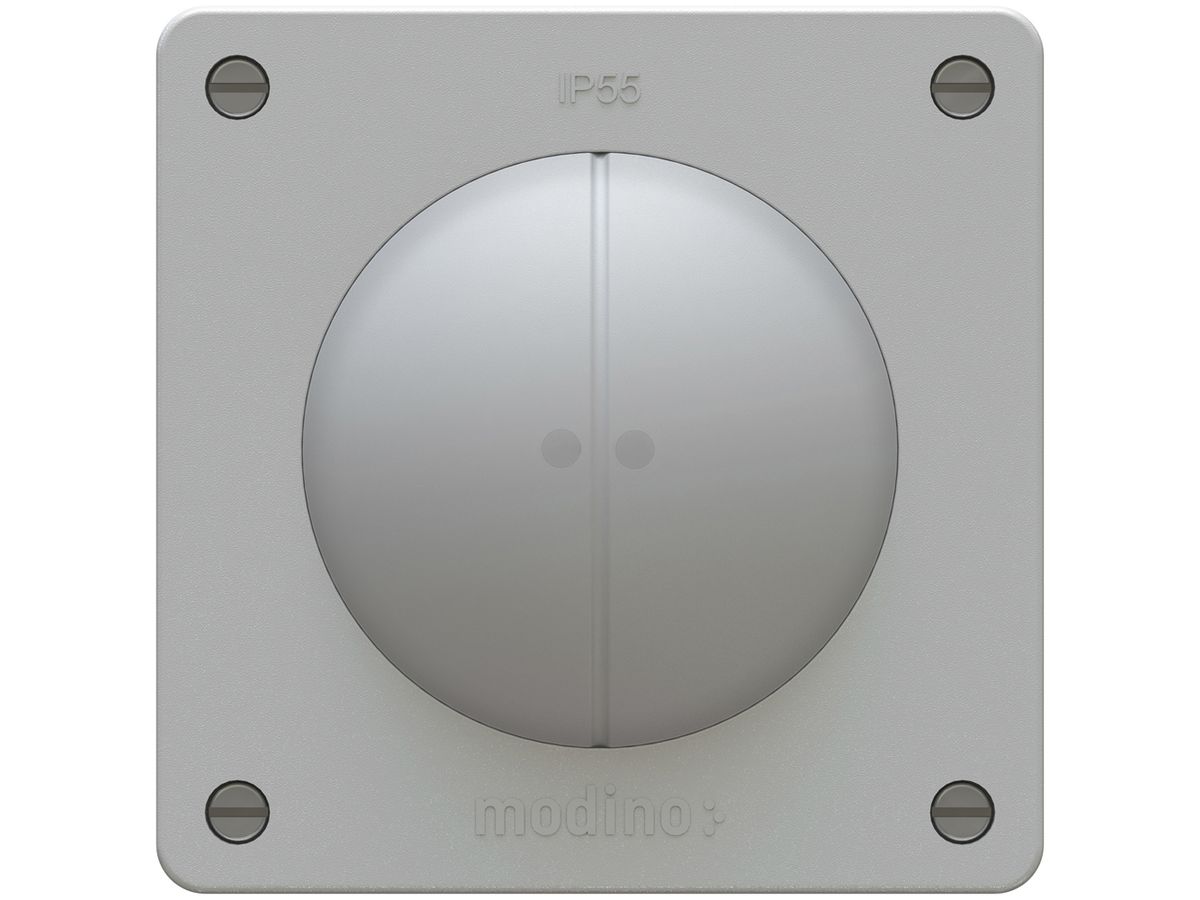 UP-Leuchtdruckschalter modino exo 2×Schema 3 2×bel.10A 250V 90×90mm grau