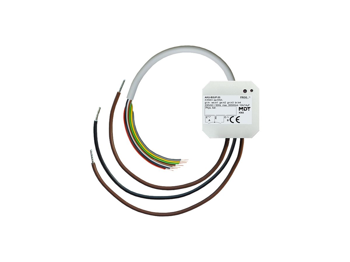 EB-Schaltaktor KNX MDT AKU-B2UP.03 2-Kan 10A 230VAC 4×DI