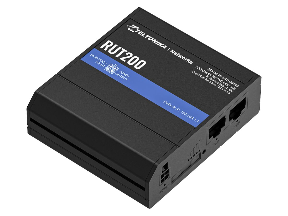 Router Teltonika RUT200 LTE 1×WAN 1×LAN WLAN 2.4GHz IPv4/IPv6