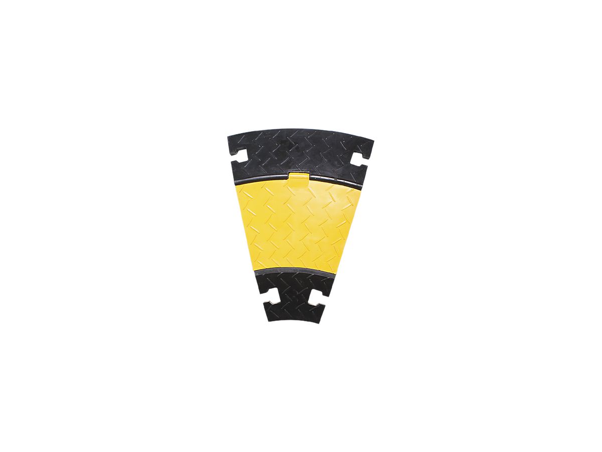 Bogen 30° Demelectric Protector Rubber 4-Kanal 590×78 schwarz-gelb